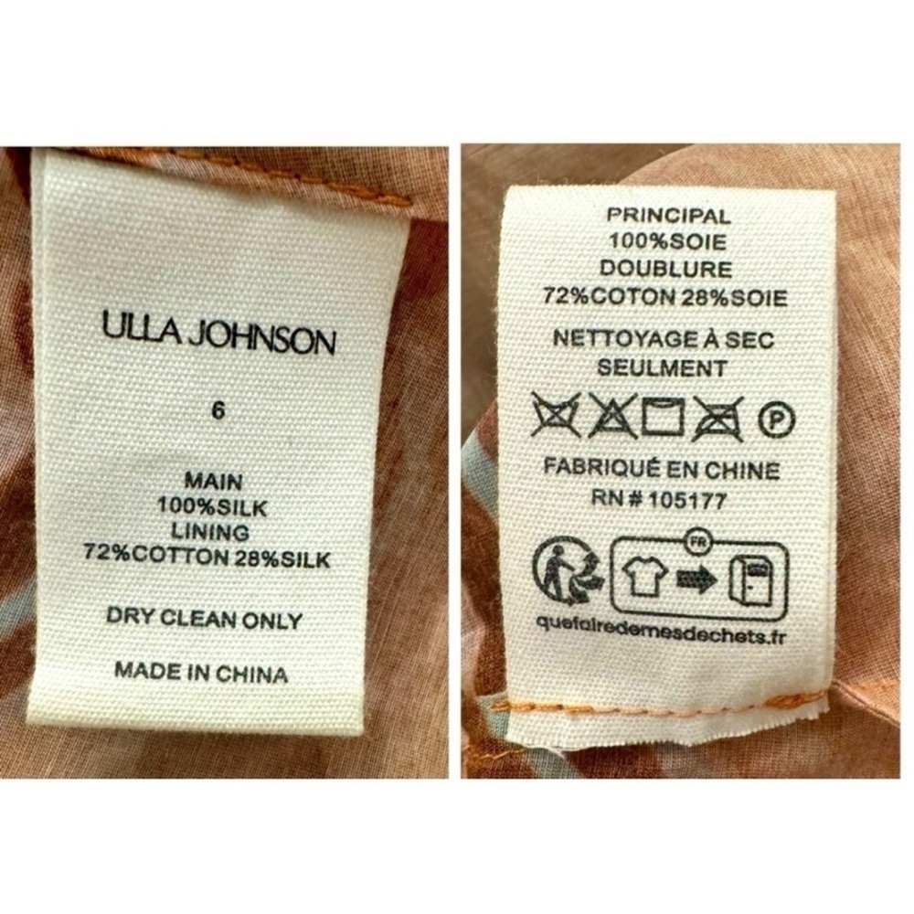 Ulla Johnson Women’s Gisele Silk Watercolor Print Sleeveless Midi Cocktail Dress - Picture 12 of 13